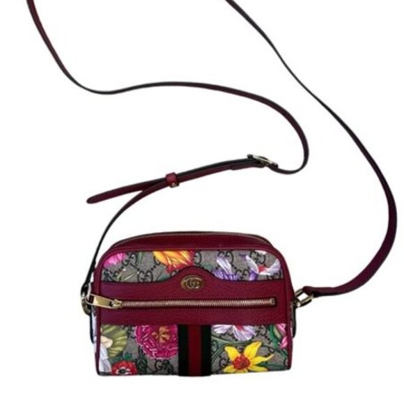 Gucci Flora Ophidia Crossbody Bag Full Set in Red - Picture 1 of 6